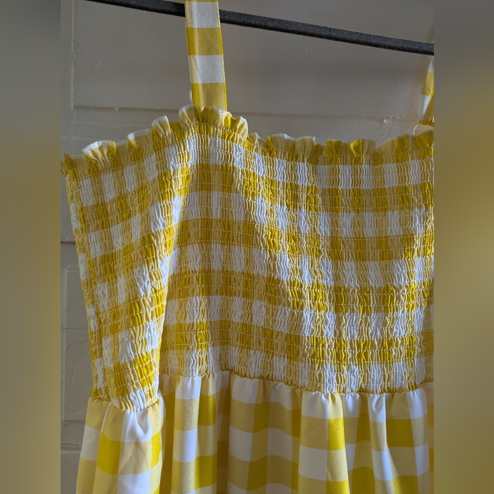 Retro Threads - Yellow and White Gingham Dress - NWT XL